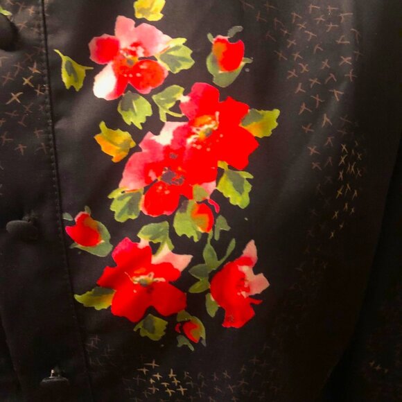 DONNA BELLA Black Floral Motifs Long Sleeve Blouse and Long Skirt Ensemble Sz M - Picture 3 of 7